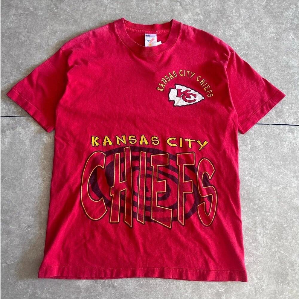 90s Vintage Kansas City Chiefs Hypnosis Red T Shirt -L